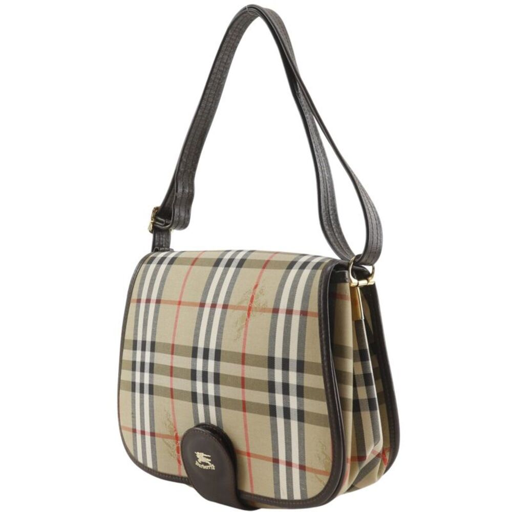 Burberry Check Canvas Leather Shoulder Bag - Picture 2 of 10